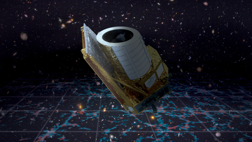 Künstlerische Darstellung des Euclid-Teleskops im Weltraum