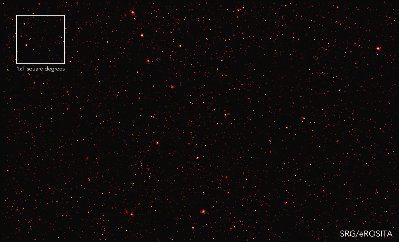 Ein Bereich des Röntgenhimmels, beobachtet von eROSITA und Teil der Testbeobachtungen "eFEDS"