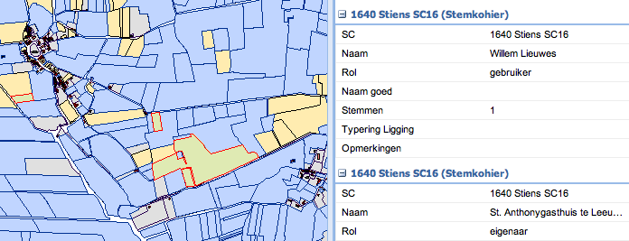 Hisgis kaart SC16 Stiens 1640 Willem Lyuwes