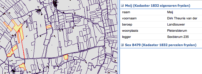 Landerijen van Durk van der Mei bij Pietersbierum; Hisgis 1832