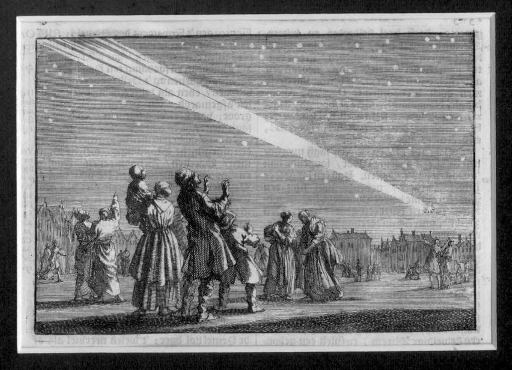 Grote komeet van 1680; houtsnede