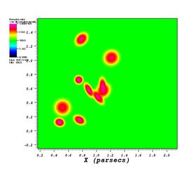 2D simulations
      of 10 clumps ionised by star