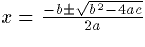 quadratic
formula